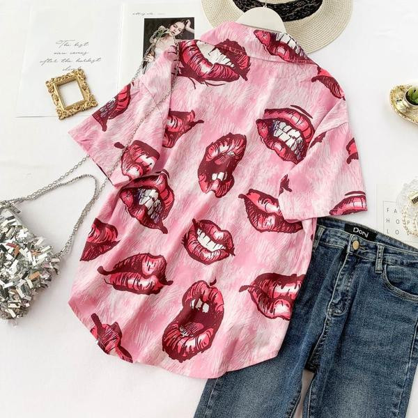 Modern női ing klasszikus gallérral és rövid ujjú három színben