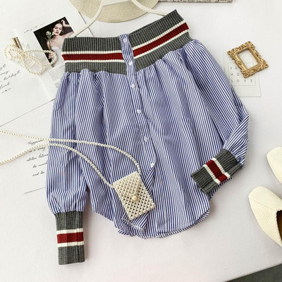 Alkalmi női ing ejtett ujjakkal, két színben