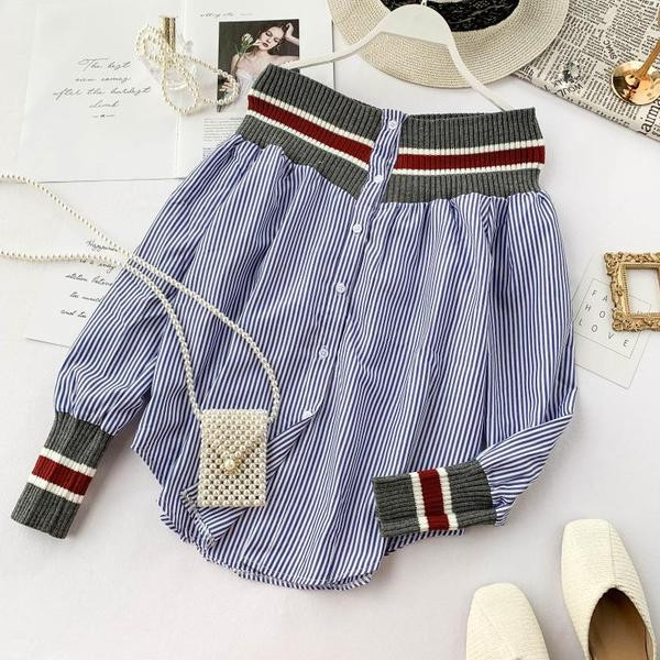 Alkalmi női ing ejtett ujjakkal, két színben