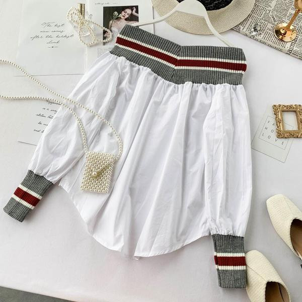 Alkalmi női ing ejtett ujjakkal, két színben