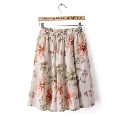 Fusta de dama cu model colorat si talie inalta