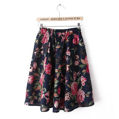 Fusta de dama cu model colorat si talie inalta