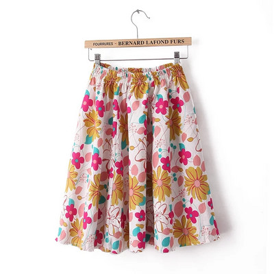 Fusta de dama cu model colorat si talie inalta