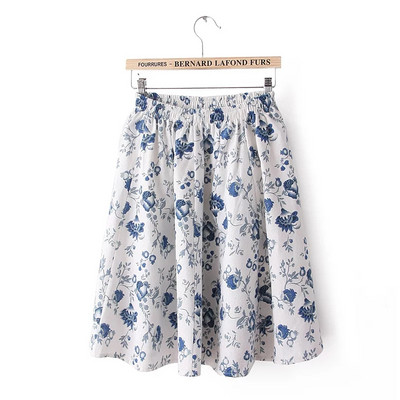 Fusta de dama cu model colorat si talie inalta