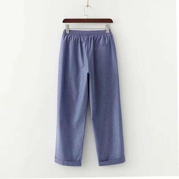 Pantaloni casual dama cu talie elastica