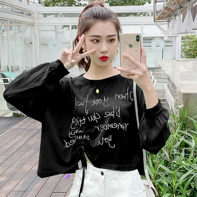 Bluză de damă în patru culori cu cravate și inscripții