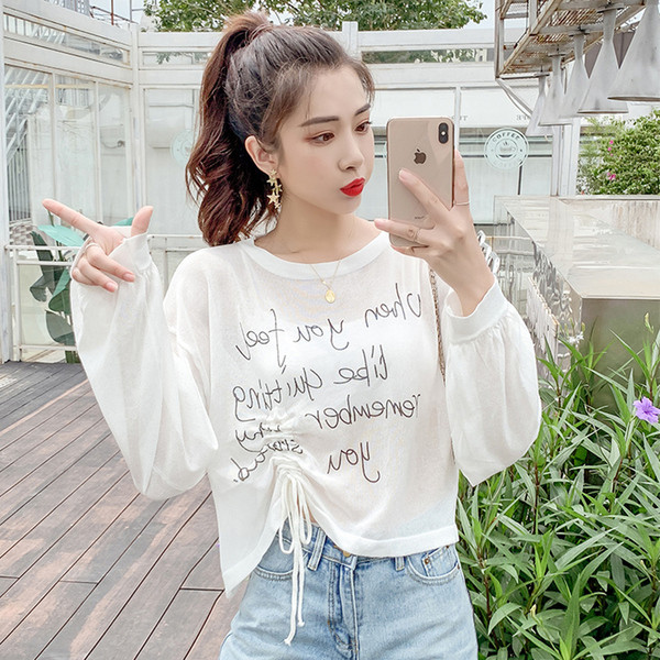 Bluză de damă în patru culori cu cravate și inscripții