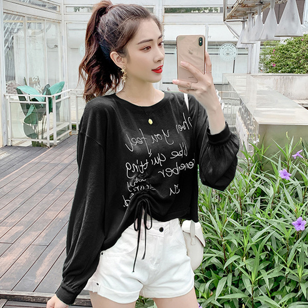 Bluză de damă în patru culori cu cravate și inscripții