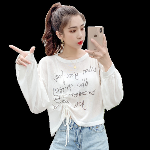 Bluză de damă în patru culori cu cravate și inscripții