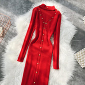 Rochie moderna de dama lunga cu elemente metalice in mai multe culori