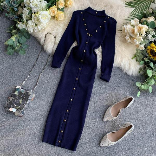 Rochie moderna de dama lunga cu elemente metalice in mai multe culori