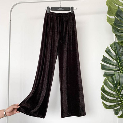 Pantaloni casual dama model lat cu efect stralucitor in mai multe culori