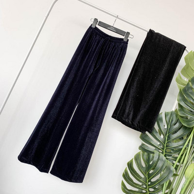 Pantaloni casual dama model lat cu efect stralucitor in mai multe culori