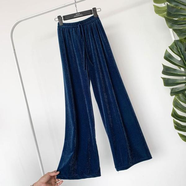 Pantaloni casual dama model lat cu efect stralucitor in mai multe culori