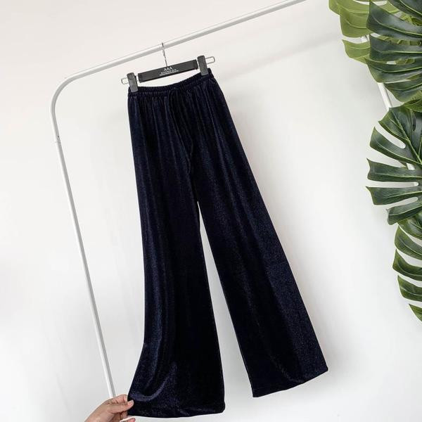 Pantaloni casual dama model lat cu efect stralucitor in mai multe culori