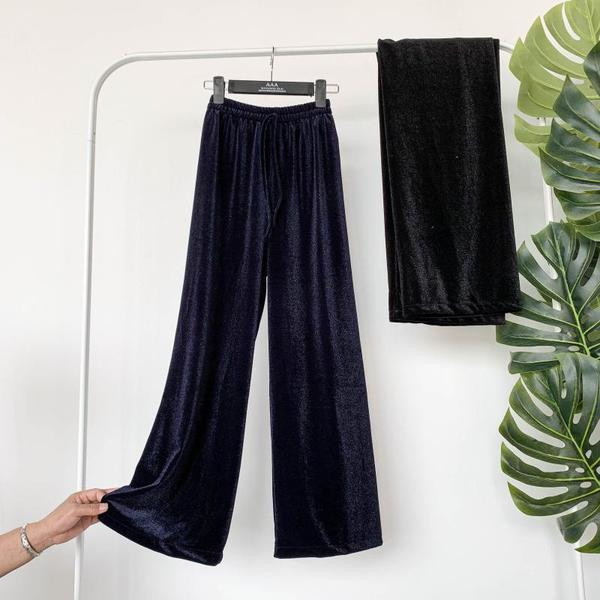 Pantaloni casual dama model lat cu efect stralucitor in mai multe culori