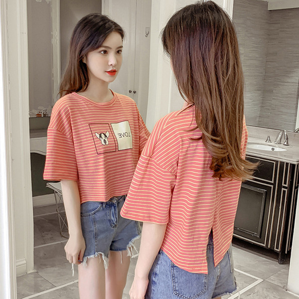 Tricou casual dama in doua culori cu aplicatie