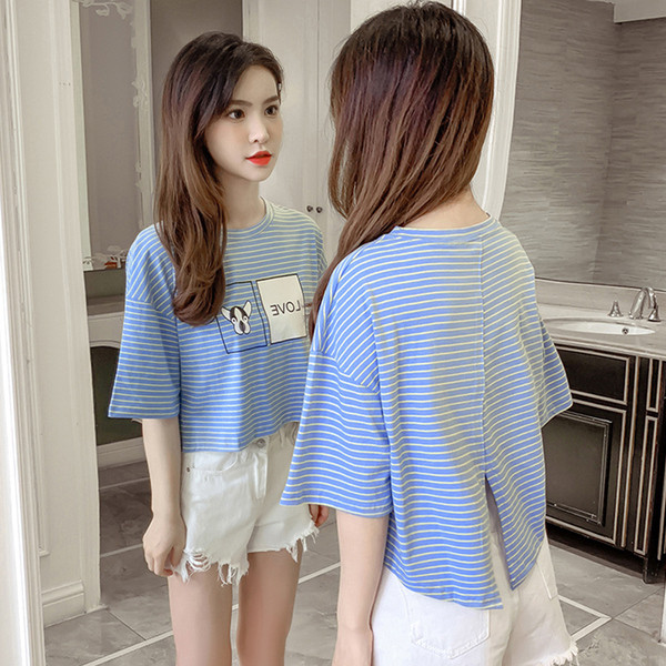 Tricou casual dama in doua culori cu aplicatie