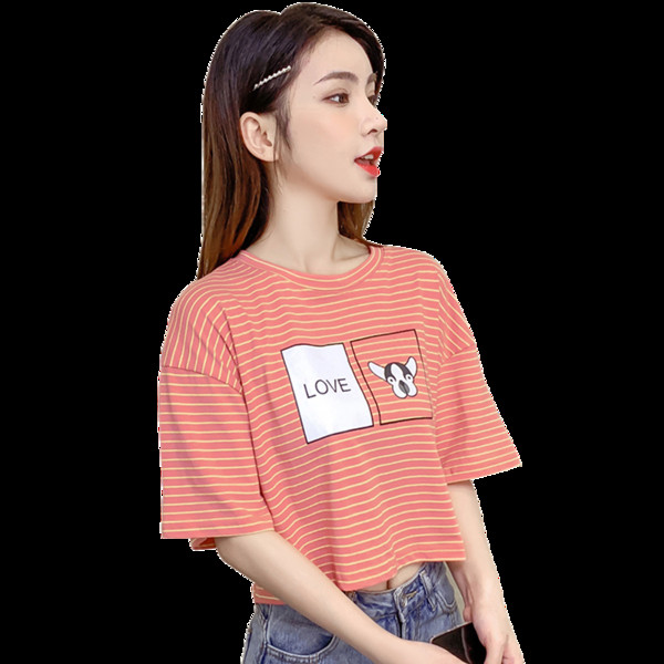 Tricou casual dama in doua culori cu aplicatie