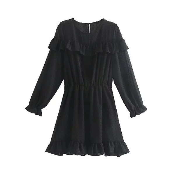 Rochie de dama model nou cu puncte in negru