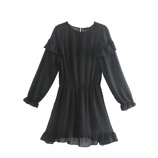 Rochie de dama model nou cu puncte in negru