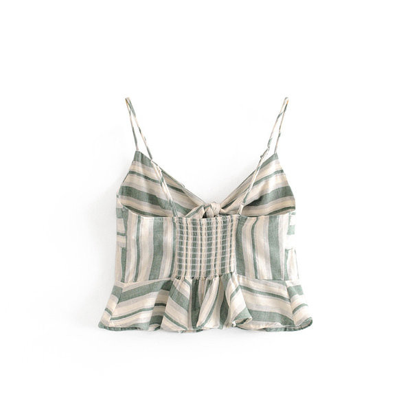 Maieu modern de dama cu bretele subtiri de culoare verde