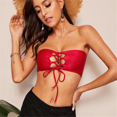 Fürdőruha felső, nyakkendővel több színben