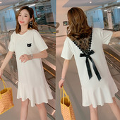 Rochie casual dama de culoare alba - model croiala