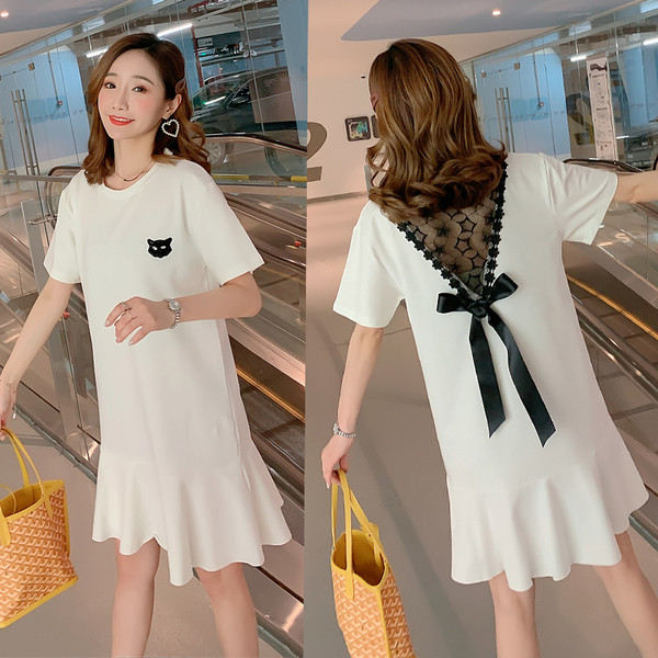 Rochie casual dama de culoare alba - model croiala