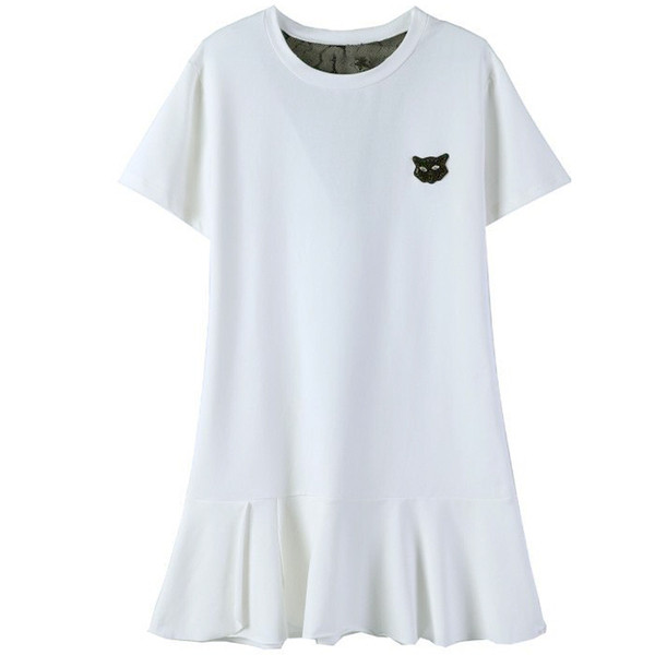 Rochie casual dama de culoare alba - model croiala