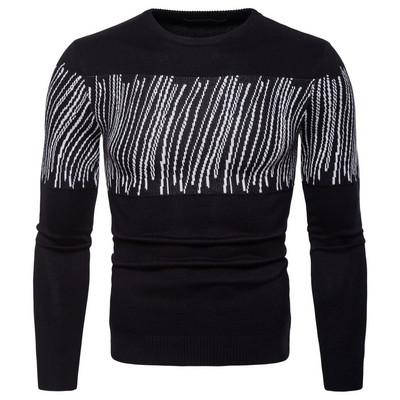 Divatos férfi pulóver fekete színben