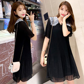 Rochie modernă de damă, neagră, cu mâneci scurte