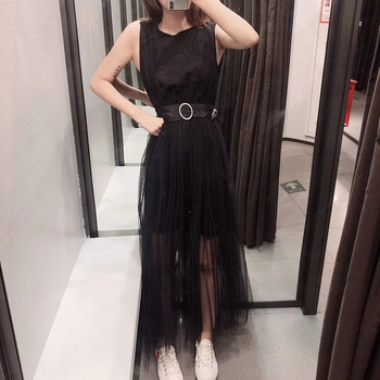 Rochie de dama eleganta model nou cu tul in negru