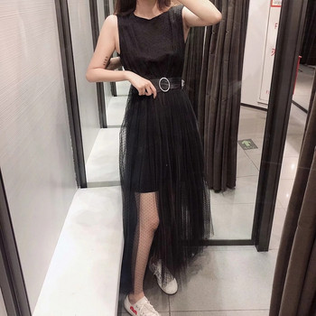 Rochie de dama eleganta model nou cu tul in negru