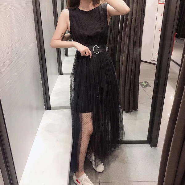 Rochie de dama eleganta model nou cu tul in negru