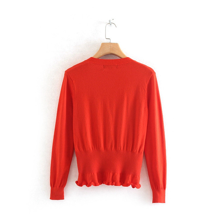 Vékony kötésből készült női kardigán - piros és zöld