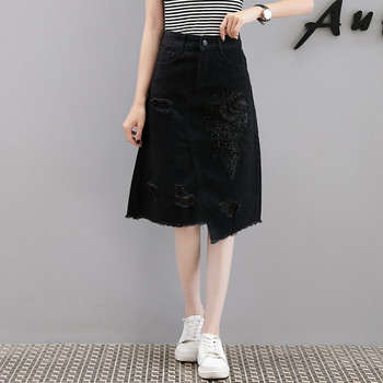 Fusta de dama moderna in doua culori cu elemente 3D