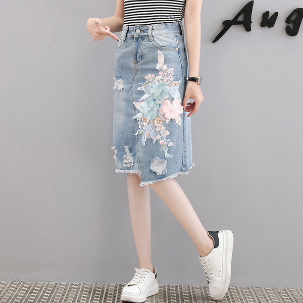 Fusta de dama moderna in doua culori cu elemente 3D