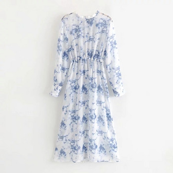 Aktuális női ruha O-nyakkivágással és övvel