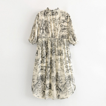 Rochie de dama cu decolteu in V si maneci 3/4