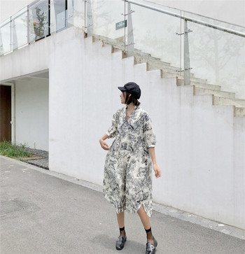 Rochie de dama cu decolteu in V si maneci 3/4