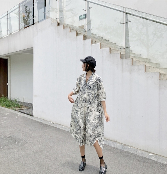 Rochie de dama cu decolteu in V si maneci 3/4