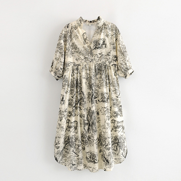 Rochie de dama cu decolteu in V si maneci 3/4