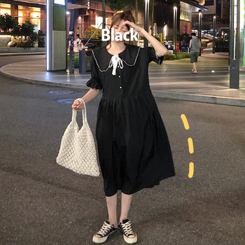 Alkalmi női ruha fekete színben - szabású modell