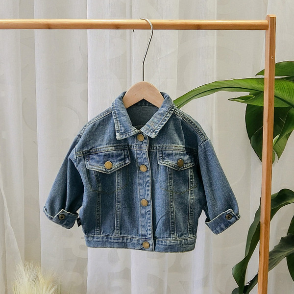 Geaca de blugi pentru copii actuala pentru baieti in albastru