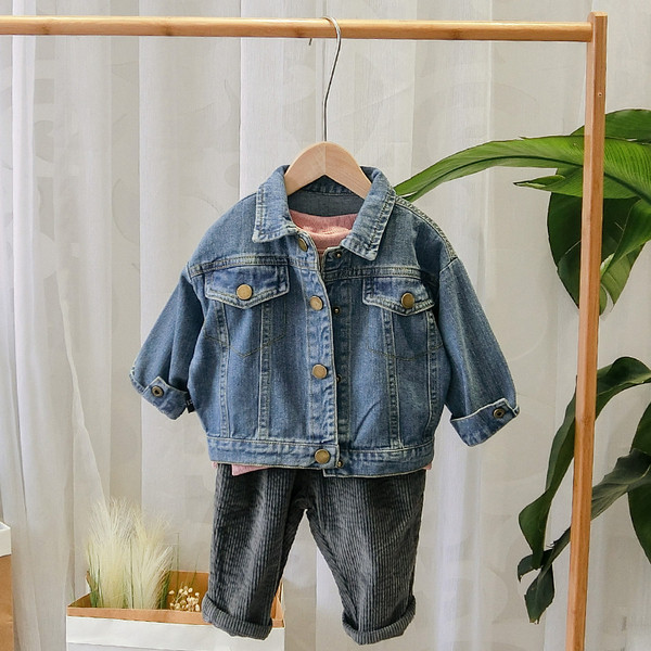 Geaca de blugi pentru copii actuala pentru baieti in albastru