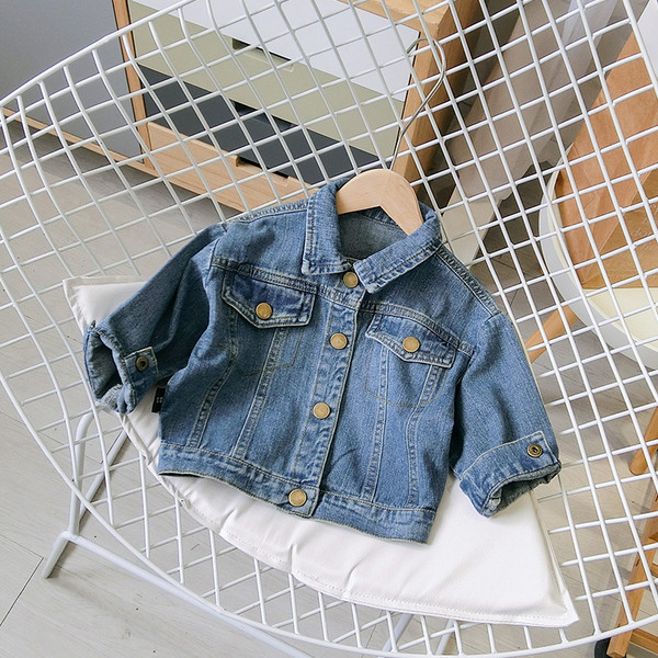 Geaca de blugi pentru copii actuala pentru baieti in albastru