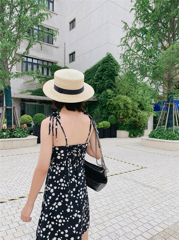 Rochie scurta de dama cu bretele subtiri cu puncte negre