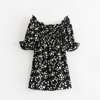 Női rövid ruha csupasz váll és 3/4 ujjú