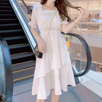 Rochie casual dama - model croiat in doua culori